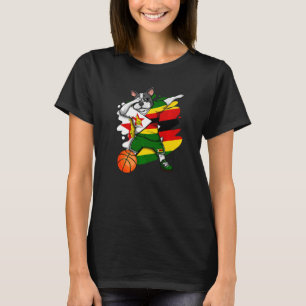 Dabbing French Bulldog Zimbabwe Basketball Fan Jer T-Shirt
