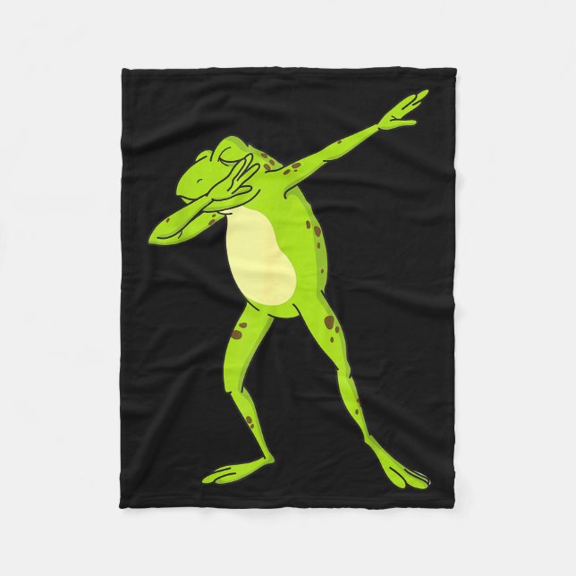 Dabbing Frog For Kids-boys &amp; Girls Funny Anima Fleece Blanket (Front)