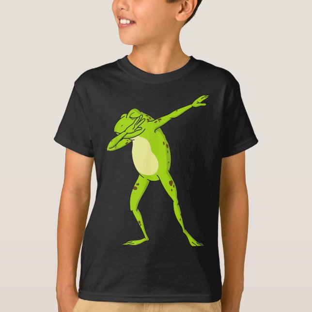 Dabbing Frog For Kids-boys &amp; Girls Funny Anima T-Shirt (Front)