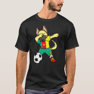 Dabbing German Shepherd Cameroon Soccer Fans Jerse T-Shirt