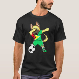 Dabbing German Shepherd Guyana Soccer Fans Jersey T-Shirt