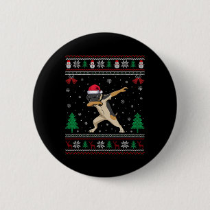 Dabbing German Shorthaired Pointer Dog Santa Hat C 6 Cm Round Badge
