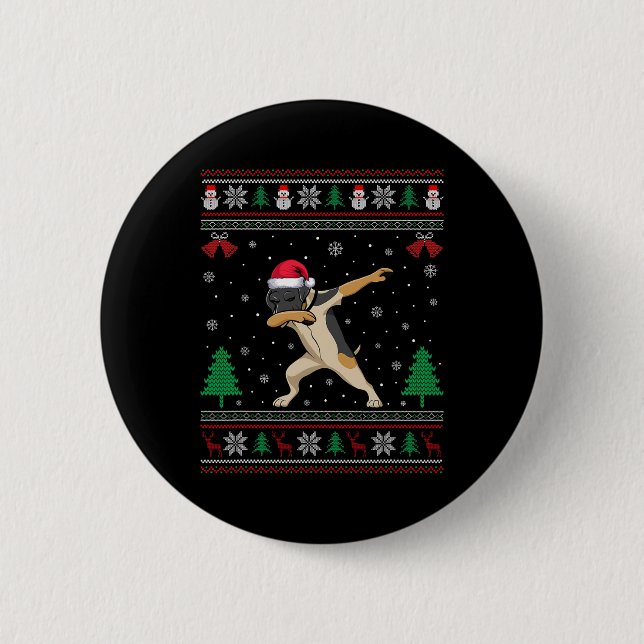 Dabbing German Shorthaired Pointer Dog Santa Hat C 6 Cm Round Badge (Front)