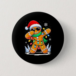 Dabbing Gingerbread Christmas Boys Girls Kids Funn 6 Cm Round Badge
