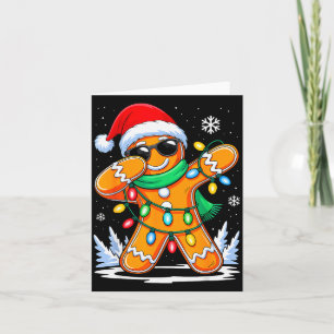 Dabbing Gingerbread Christmas Boys Girls Kids Funn Card