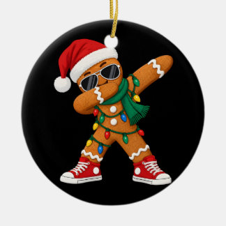 Dabbing Gingerbread Christmas Funny Xmas Dab Boys Ceramic Tree Decoration