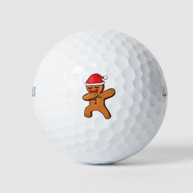 Dabbing gingerbread man baking christmas santa cla golf balls (Front)