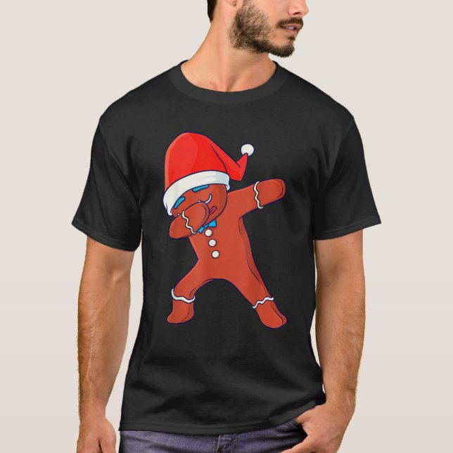 Dabbing Gingerbread Man Christmas Matching Family  T-Shirt (Front)