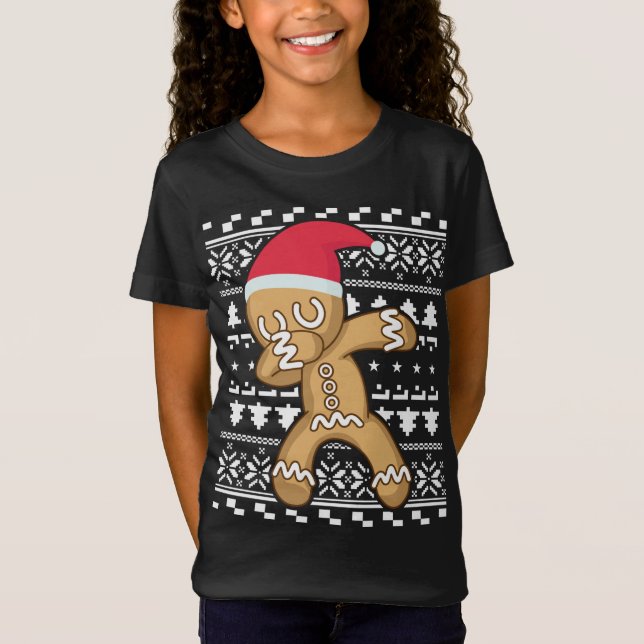 Dabbing Gingerbread Man Ugly Christmas Sweater (Front)