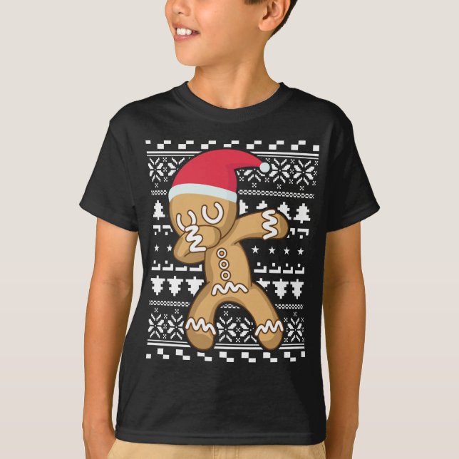 Dabbing Gingerbread Man Ugly Christmas Sweater (Front)