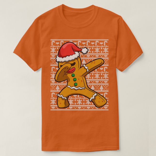 Dabbing Gingerbread Man Ugly Christmas Sweater (Design Front)