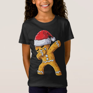 Dabbing Gingerbread Santa Christmas T-Shirt