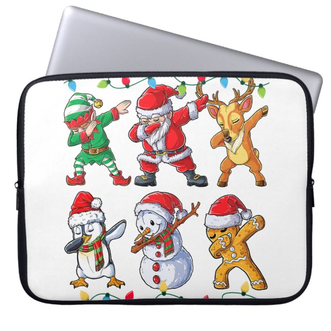 Dabbing Gingerbread Shirt for Boy Girl Christmas T Laptop Sleeve (Front)