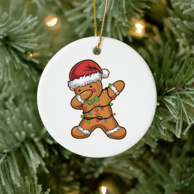 Dabbing Gingerbread Tree Light Christmas Ceramic Tree Decoration (Tree)