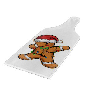 Dabbing Gingerbread Tree Light Christmas Cutting Board