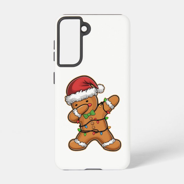 Dabbing Gingerbread Tree Light Christmas Samsung Galaxy S21 Case (Back)