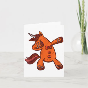 Dabbing Gingerbread Unicorn Cookie Christmas  Card
