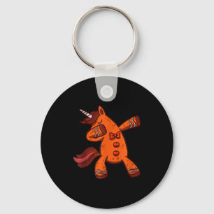 Dabbing Gingerbread Unicorn Cookie Christmas Key Ring