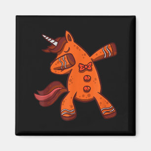 Dabbing Gingerbread Unicorn Cookie Christmas  Magnet