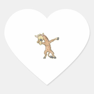 Dabbing Giraffe Dab Heart Sticker