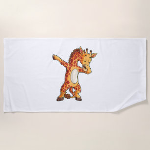 Dabbing Giraffe T shirt Giraffes Funny Dab Dance T Beach Towel