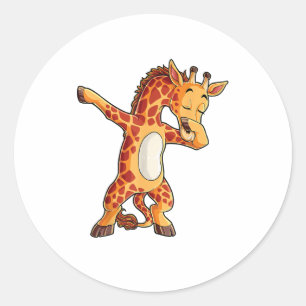 Dabbing Giraffe T shirt Giraffes Funny Dab Dance T Classic Round Sticker