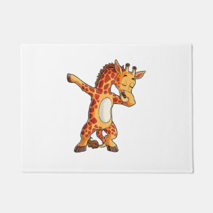 Dabbing Giraffe T shirt Giraffes Funny Dab Dance T Doormat