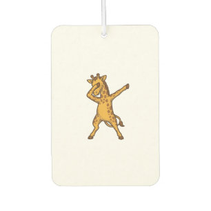 Dabbing Giraffe Vintage Engraving T-Shirt Design_1 Car Air Freshener