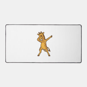 Dabbing Giraffe Vintage Engraving T-Shirt Design_1 Desk Mat