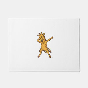 Dabbing Giraffe Vintage Engraving T-Shirt Design_1 Doormat