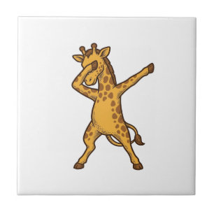 Dabbing Giraffe Vintage Engraving T-Shirt Design_1 Tile