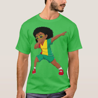 Dabbing Girl Guineans Guinea Flag Kids Dab Dance T-Shirt