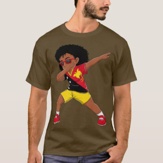 Dabbing Girl Papua New Guinea Flag Kids Dab Dance T-Shirt