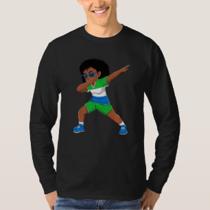 Dabbing Girl Sierra LeoneanSierra Leone Flag Kids  T-Shirt