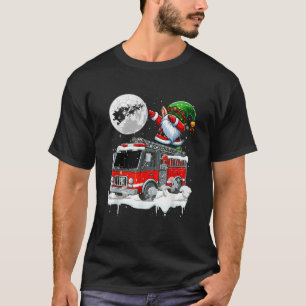 Dabbing Gnome On Fire Truck Christmas Driver Lover T-Shirt