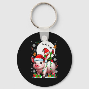 Dabbing Gnome On G Christmas Santa Colorful Lights Key Ring