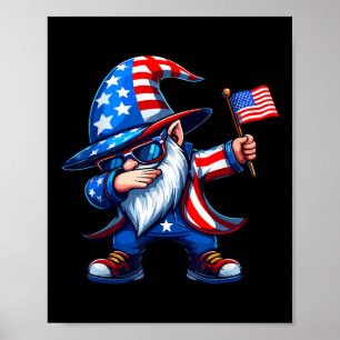 Dabbing Gnomes 4th Of July, Memorial Day American  Poster