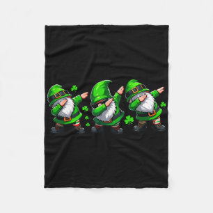 Dabbing Gnomes St. Patricks Day Irish Jig Celebrat Fleece Blanket