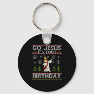 Dabbing Go Jesus It's Your Birthday Merry Christma Key Ring