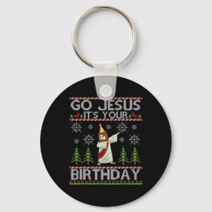 Dabbing Go Jesus It's Your Birthday Merry Christma Key Ring