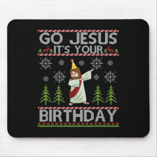 Dabbing Go Jesus It's Your Birthday Merry Christma Mouse Mat