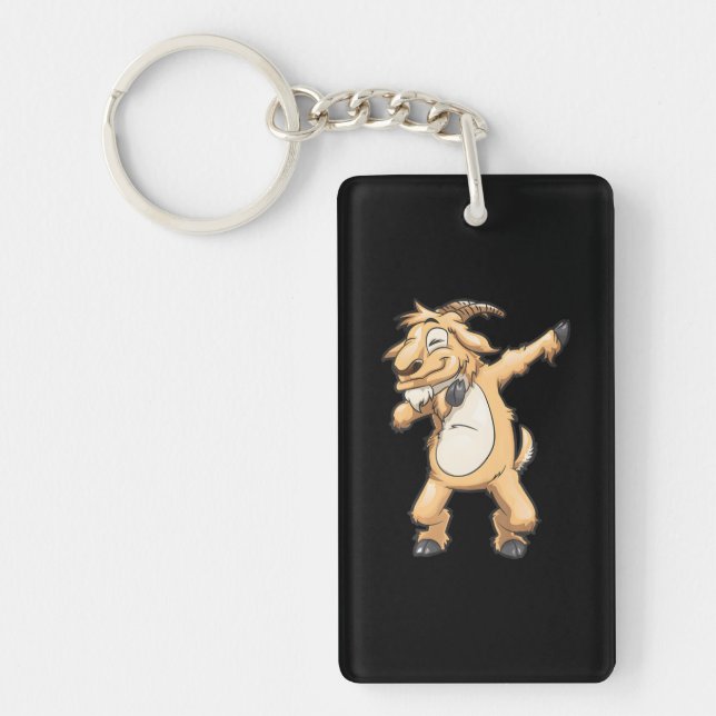 Dabbing Goat Funny Farmer Farm s Dab Dance Key Ring (Front)
