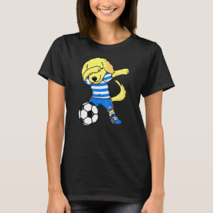 Dabbing Golden Retriever Greece Soccer Fans Jersey T-Shirt