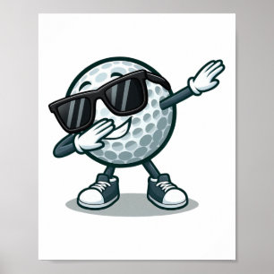 Dabbing Golf Ball Shirt Funny Boys Men Women Sport Poster