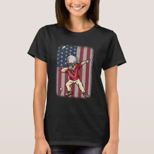Dabbing Golf Player American Flag Golfer Golfing T-Shirt