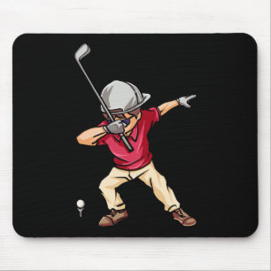 Dabbing Golf Player Golfer Golfing Funny Kids Boys Mouse Mat