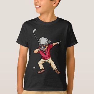 Dabbing Golf Player Golfer Golfing Funny Kids Boys T-Shirt