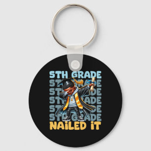 Dabbing Graduation Boy 5th Grade Nailed It Cl Of 2 Key Ring