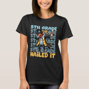 Dabbing Graduation Boy 5th Grade Nailed It Cl Of 2 T-Shirt