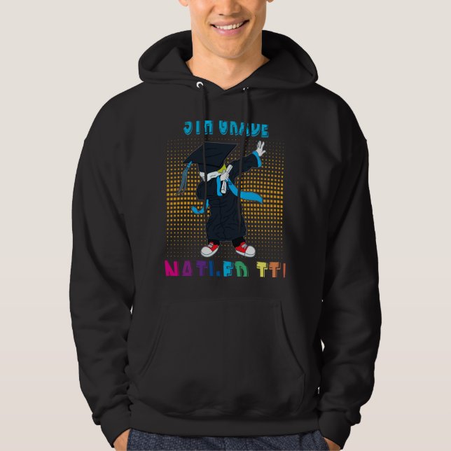 Dabbing Graduation Boy 5TH GRADE Nailed It Hoodie (Front)